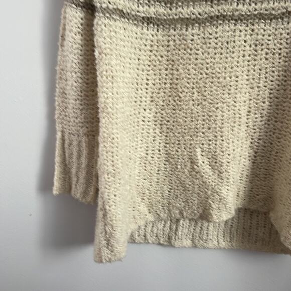 Free People Engineer wool blend loose knit oversized cowl neck sweater tunic M - Picture 4 of 7